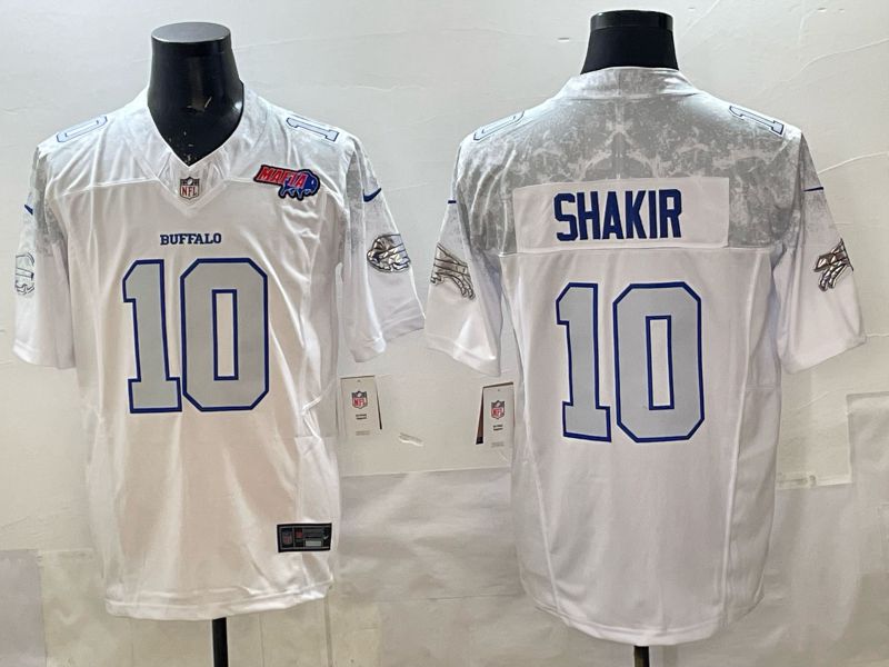 Men 2025 Buffalo Bills #10 Shakir white 5th generation Throwback Nike Limited NFL Jersey style 036